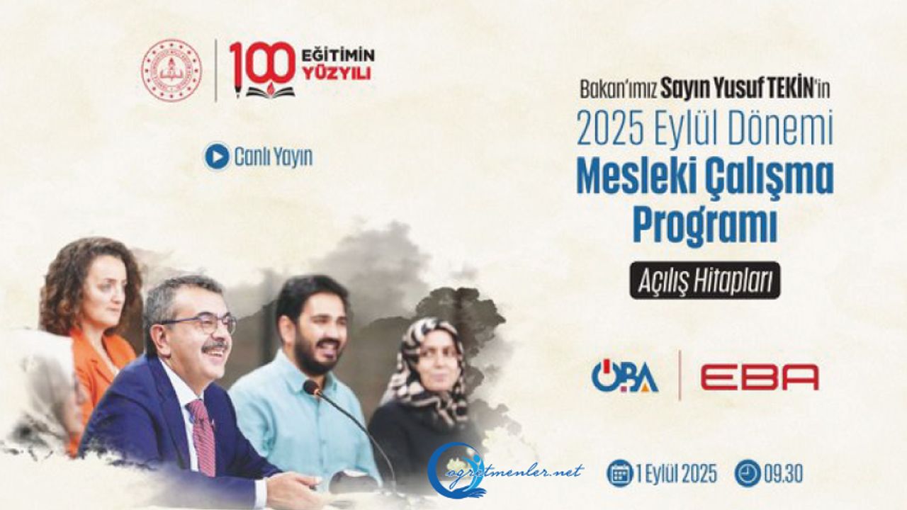 Öğretmenlerin Mesleki Çalışma Programı Yusuf Tekin’in konuşmasıyla başlayacak Öğretmenlerin Mesleki Çalışma Programı Yusuf Tekin’in konuşmasıyla başlayacak